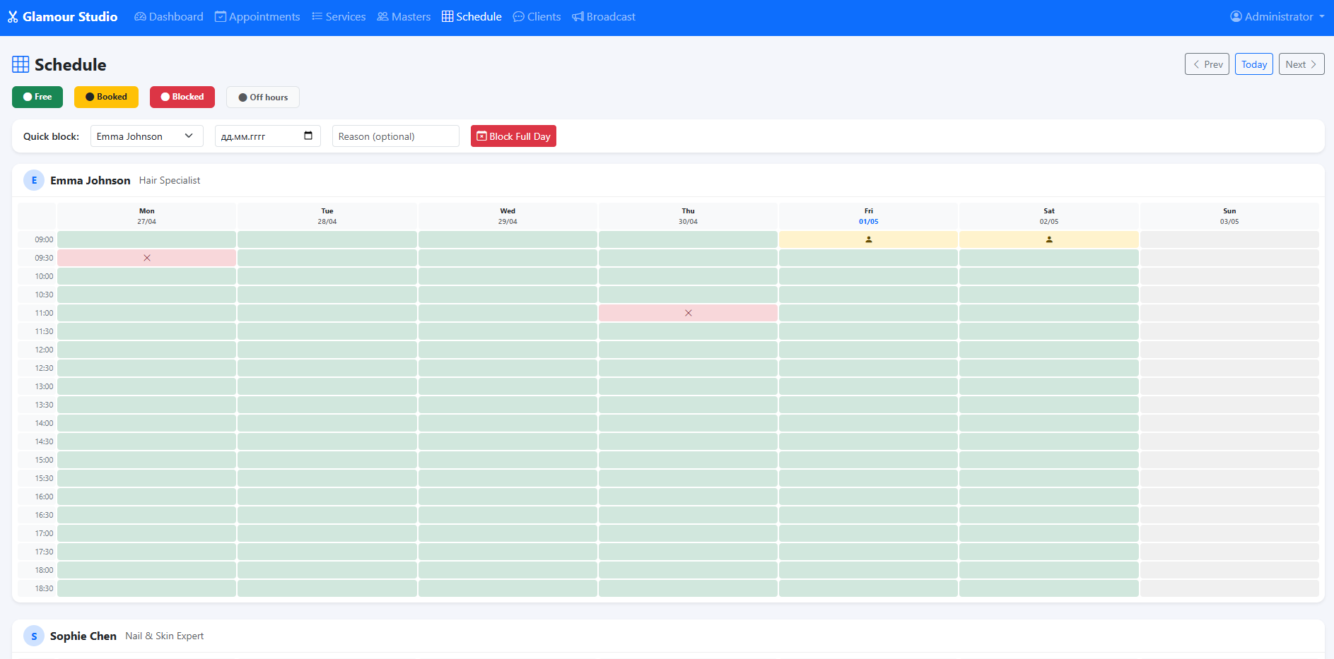 Manager Panel